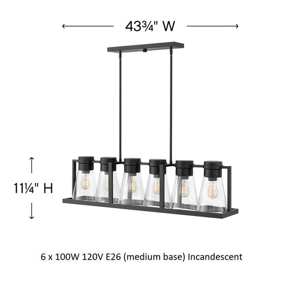 Refinery Stem Hung Linear Chandelier