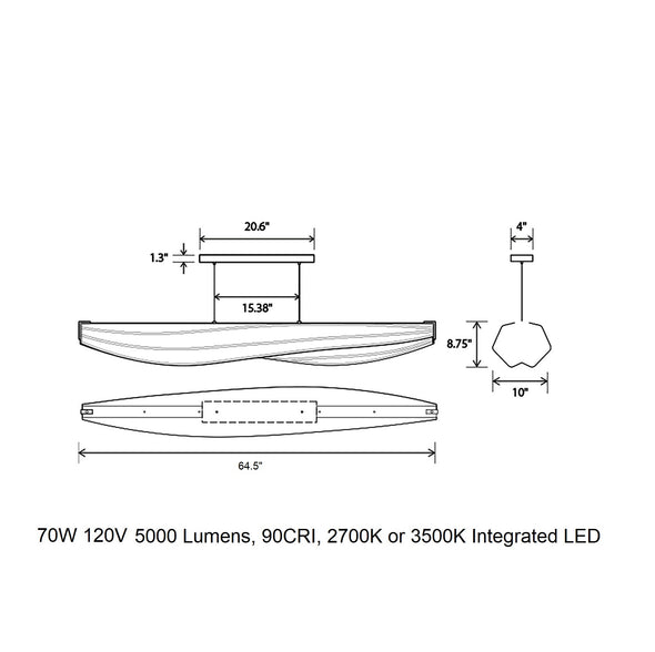 Lenis LED Linear Pendant Light