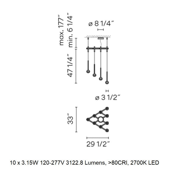 Algorithm Triangular LED Pendant Light