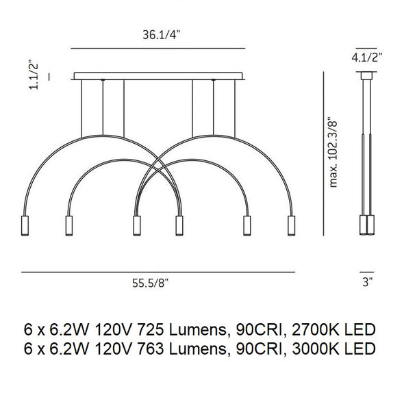 Volta L92.2T Linear Pendant Light