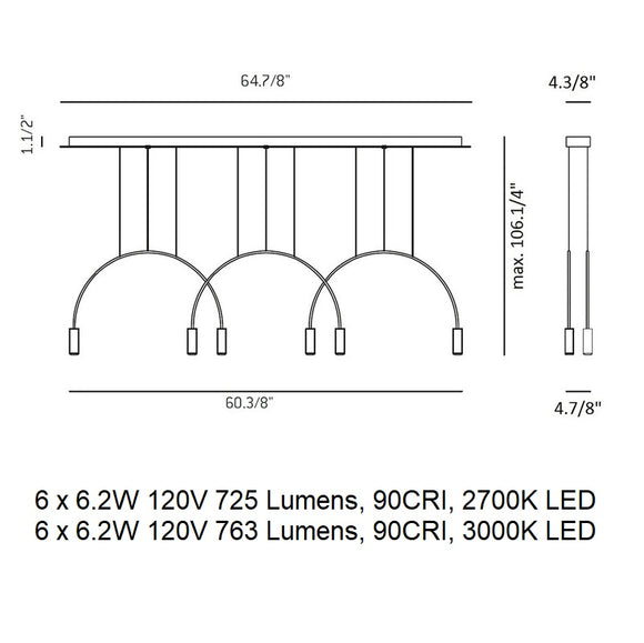 Volta L165.3D Linear Pendant Light
