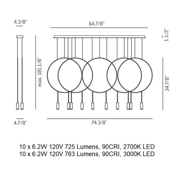 Revolta L165.5D Linear Pendant Light