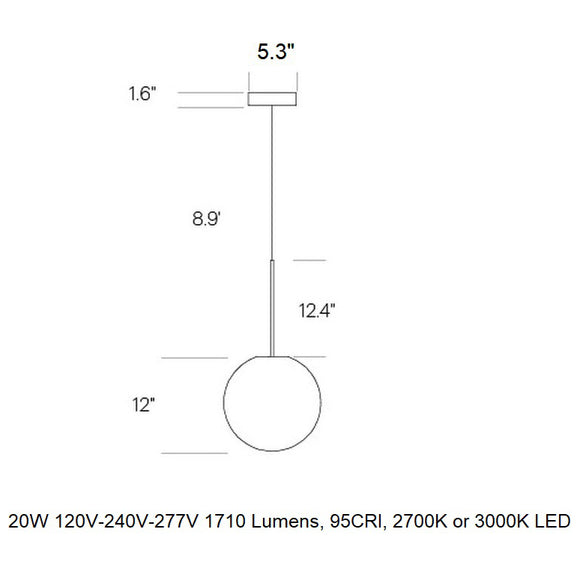 Bola Sphere Pendant Light