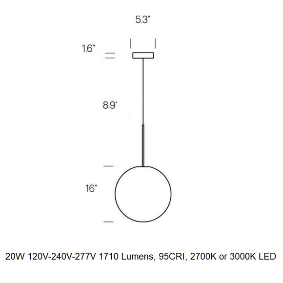 Bola Sphere Pendant Light