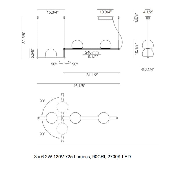 Circ Adjustable Linear Suspension Light