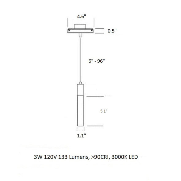 Light Guide Tall Clear Pendant Light