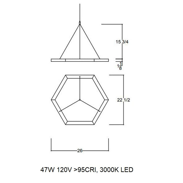 Hexagon LED Pendant Light