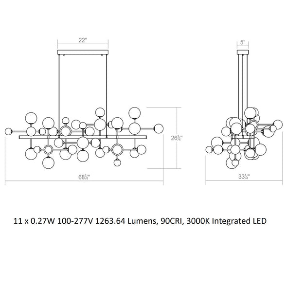 Nebula LED Bar Pendant Light