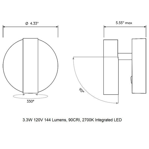 Enna Surface Round LED Wall Sconce