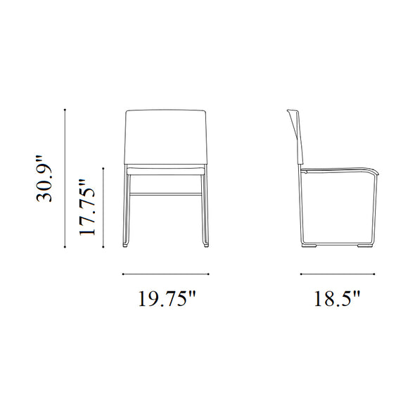 Stacy Dining Chair with Sled Base