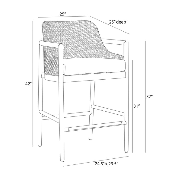 Chilton Outdoor Bar and Counter Stool
