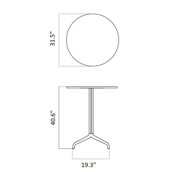 Harbour Column Bar/Counter Round Table with Star Base
