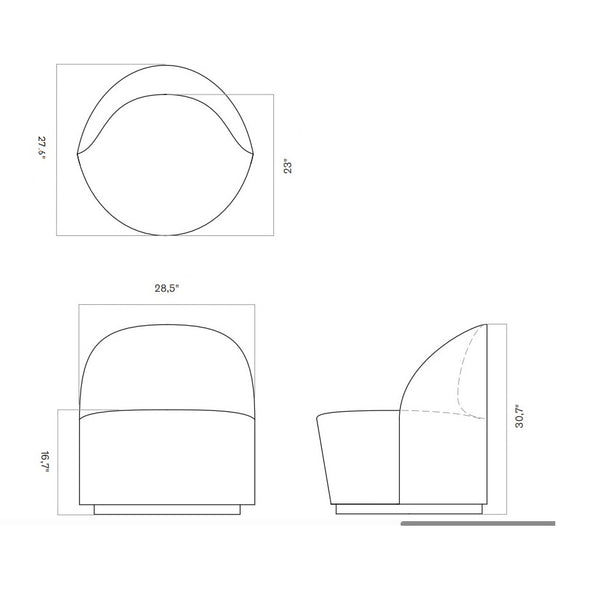 Tearoom Swivel Lounge Chair with Loose Cover
