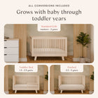 Hudson 3-in-1 Convertible Crib with Conversion Kit
