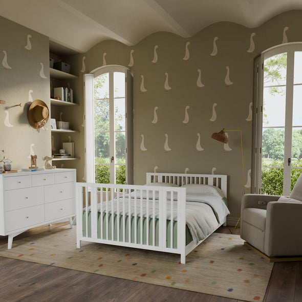 Rolli 9-in-1 Convertible All-Stages Crib with Bassinet and Toddler Bed Conversion Kits