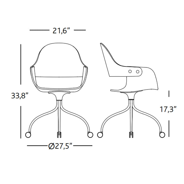 Showtime Nude Swivel Chair with Castors