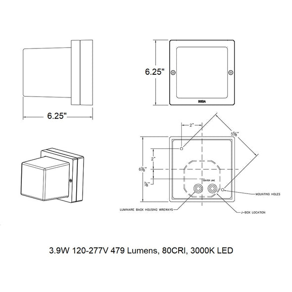 B22432/B22439 Impact Resistant Outdoor LED Wall Sconce