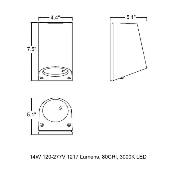 B24502 Directional Outdoor LED Wall Sconce