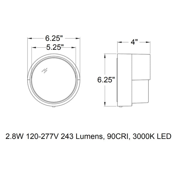 B33507/B33508 Impact Resistant Outdoor LED Wall Sconce