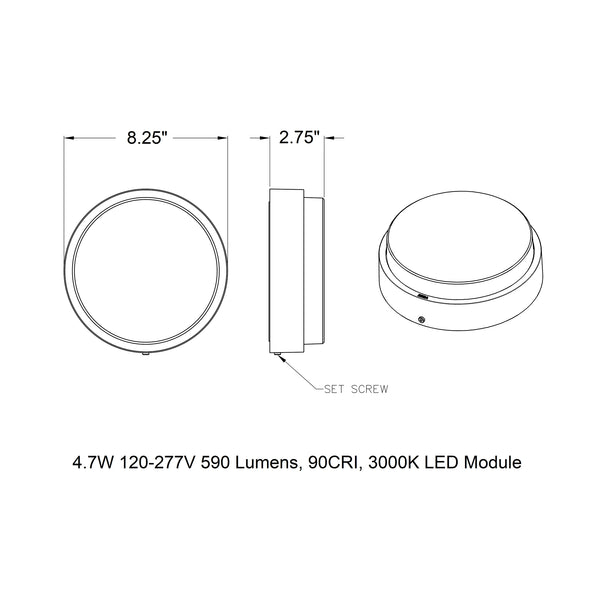 B33534/B33535 Impact Resistant Outdoor LED Wall/Ceiling Light
