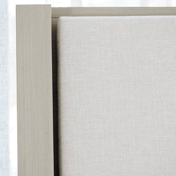 Axiom Upholstered Panel Bed with Wooden Footboard and Side Rails