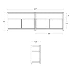 Open Plan Long and Low Bookcase with Storage