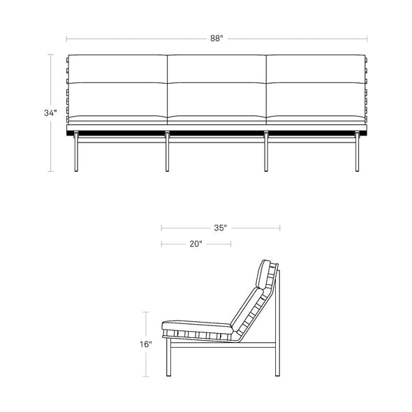 Perch Outdoor 3 Seat Sofa