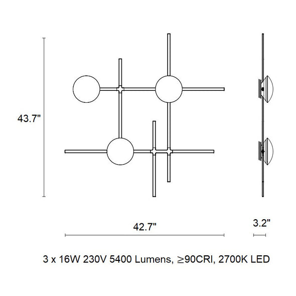 Crosshatch Wall/Ceiling Lamp