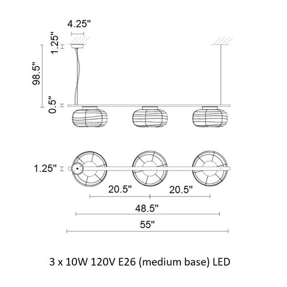 Misko SH Linear Pendant Light