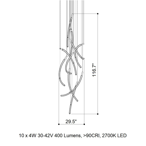 Flare 10-Light LED Chandelier