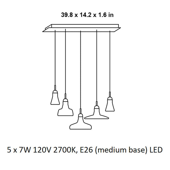 Shadows XL Rectangular LED Pendant Light