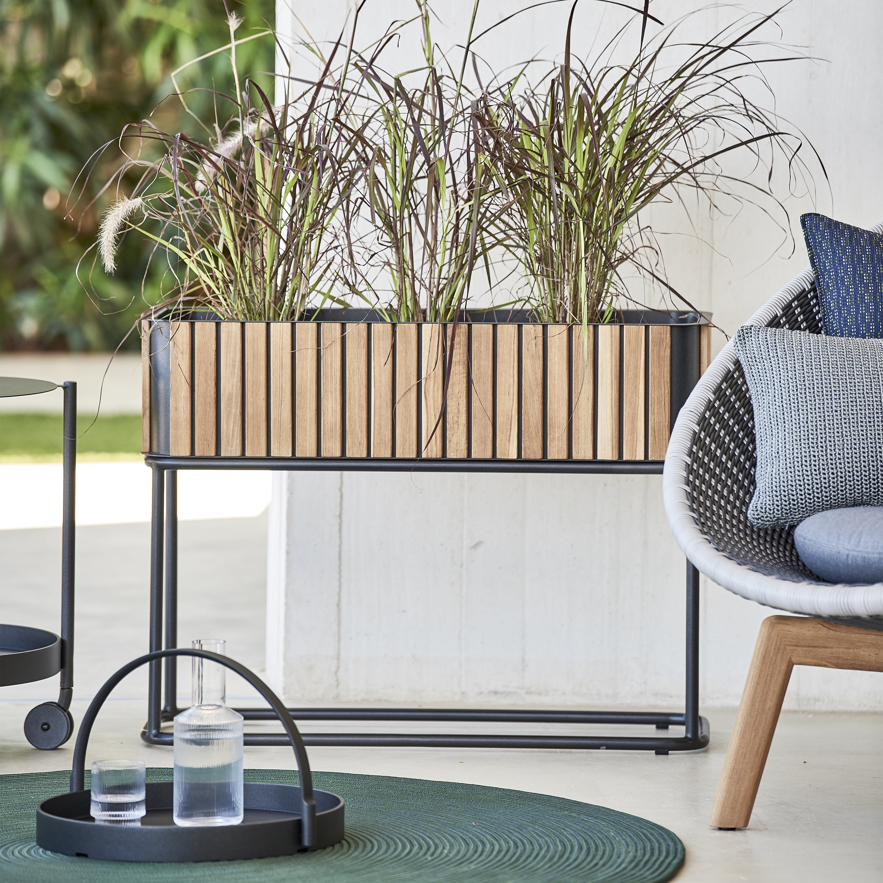 rectangular indoor planter with stand Cane-line Combine Rectangular Planter