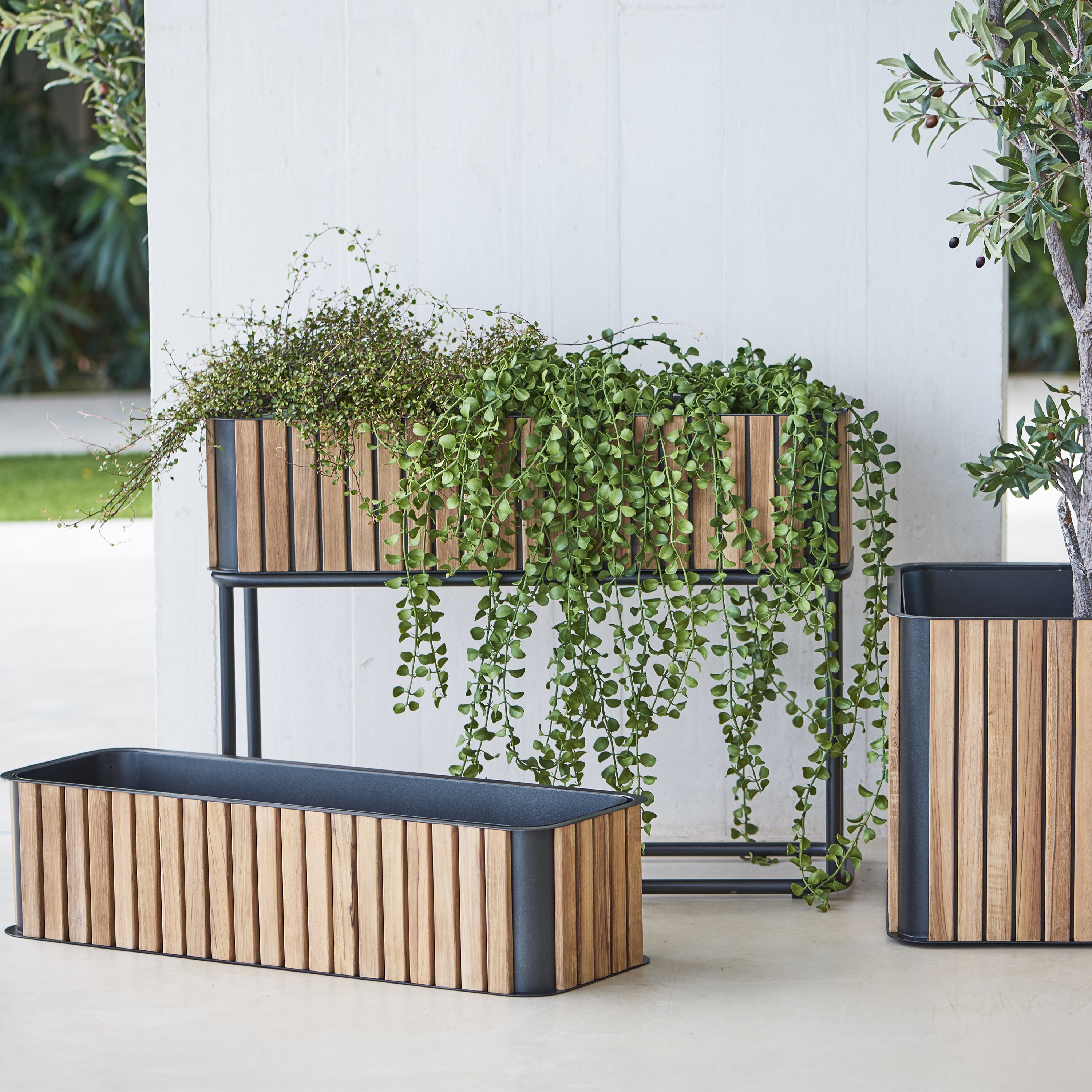 oblong indoor plant pots Cane-line Combine Rectangular Planter