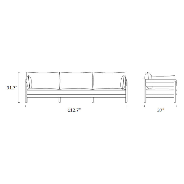 Tanso Outdoor 3-Seater Sofa