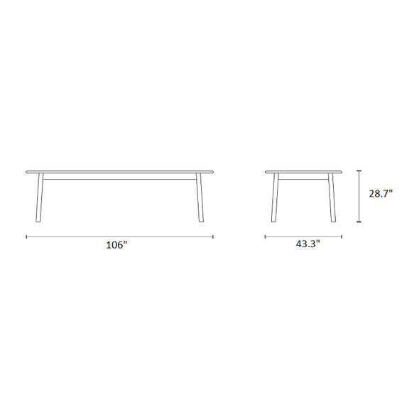 Tanso Outdoor Rectangular Dining Table