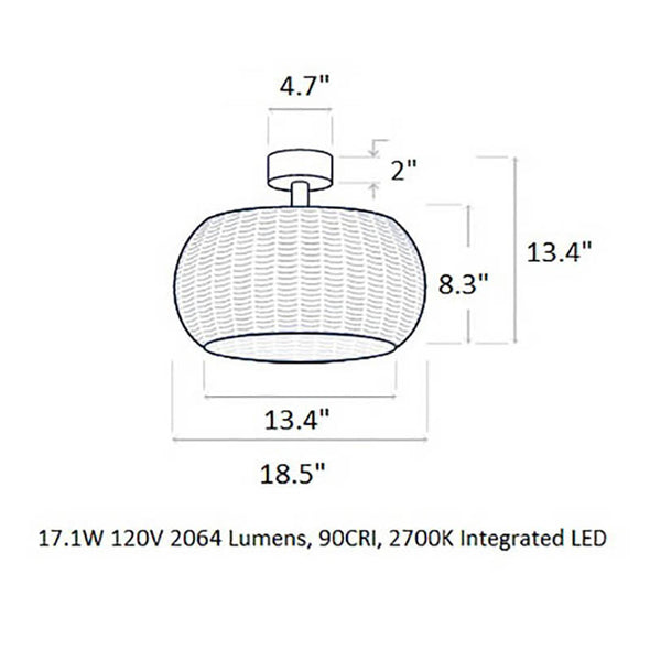 Perris Outdoor LED Semi Flush Mount