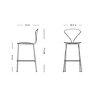 Stool with Chrome Base - Upholstered Seat