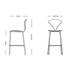 Stool with Chrome Base - Upholstered Seat