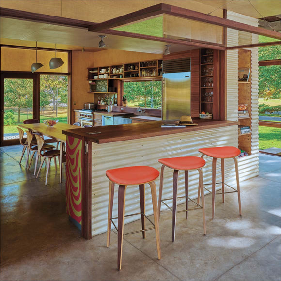 Under Counter Upholstered Wood Stool