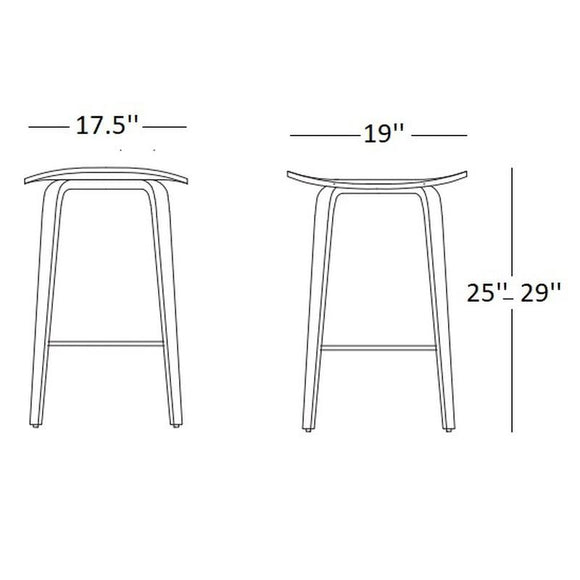 Under Counter Upholstered Wood Stool