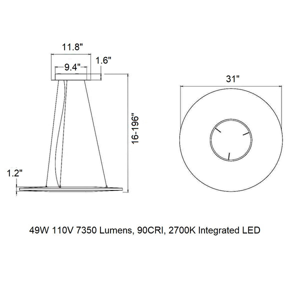 Iris Horizontal LED Pendant Light