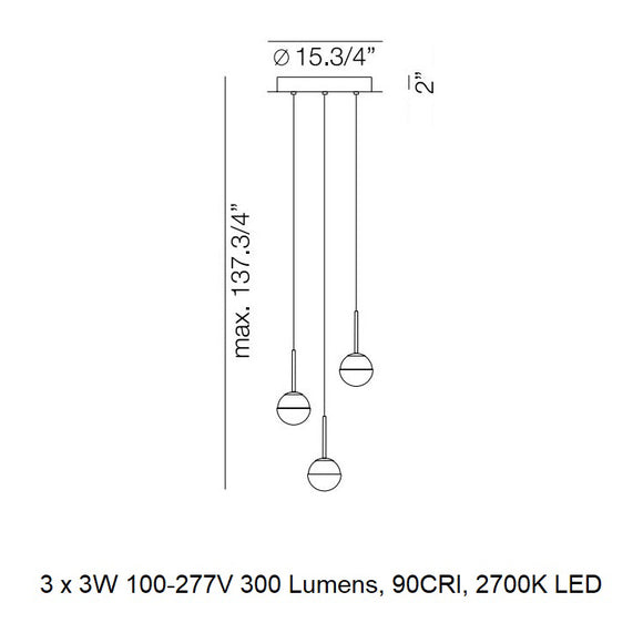 Alfi 3-Light LED Pendant Light