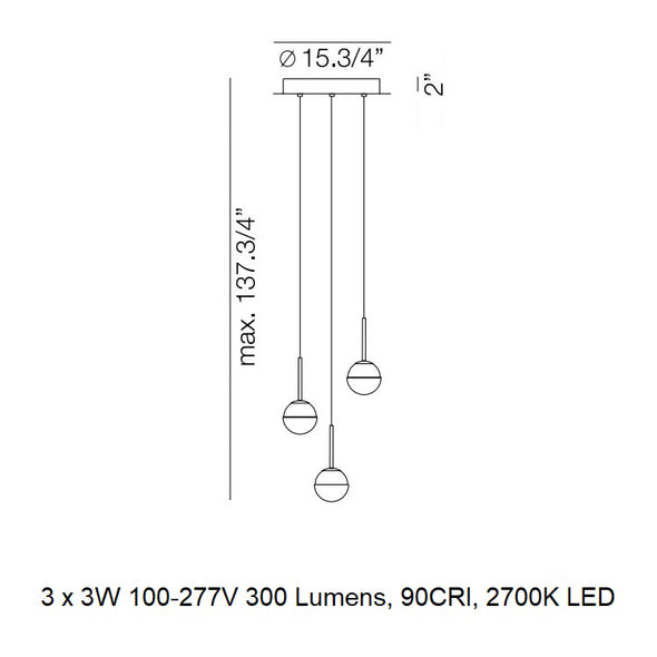 Alfi 3-Light LED Pendant Light