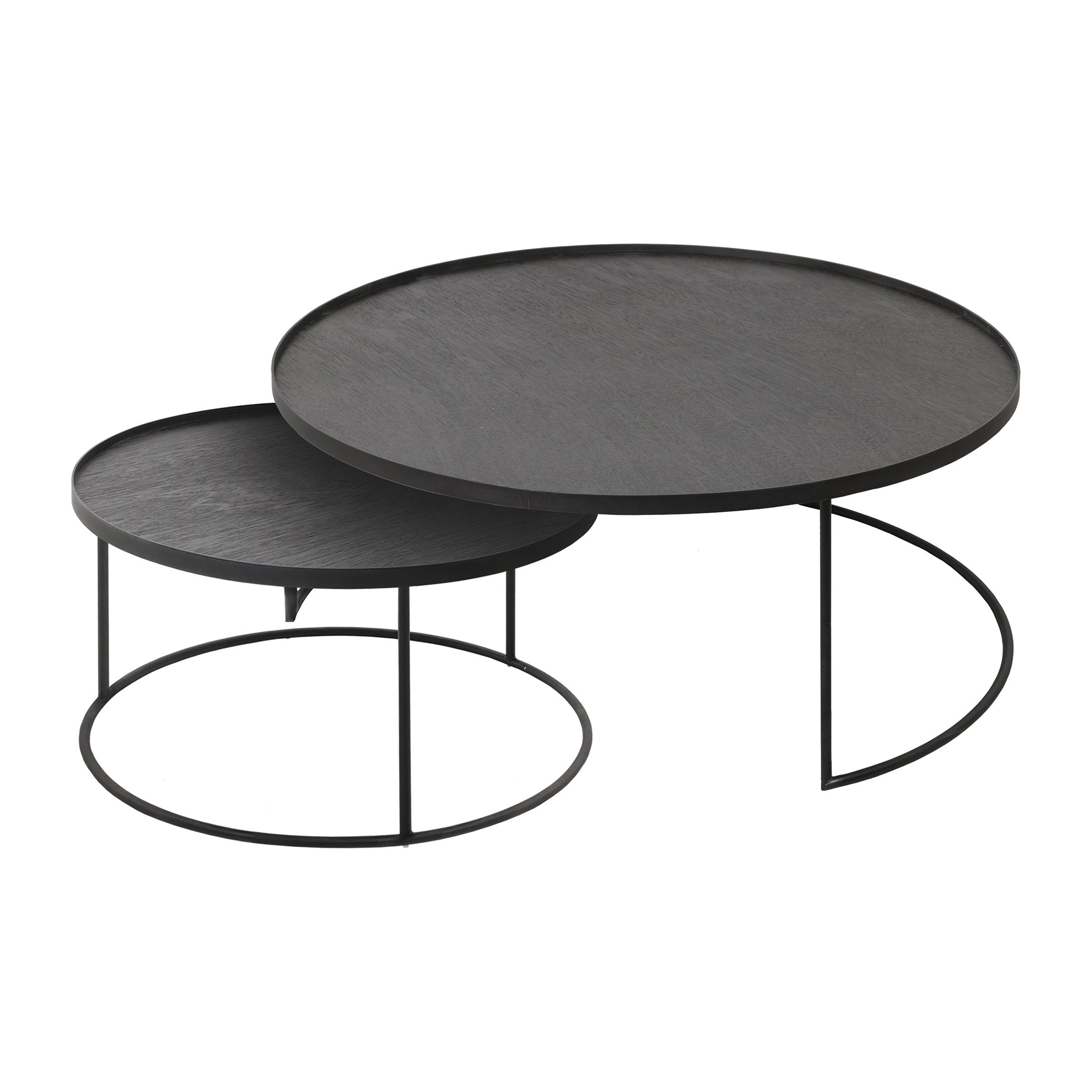 Ethnicraft Large Tray Round Coffee Table Set 2Modern