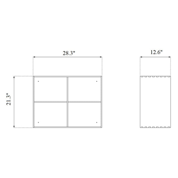 B98 4 Grid Bookshelf Unit