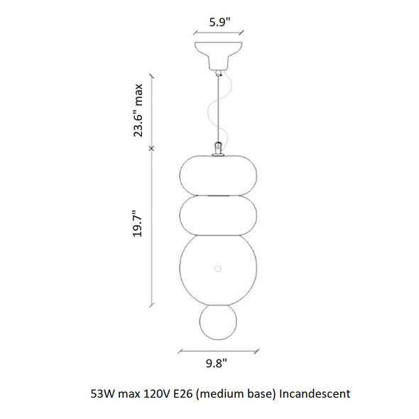 Deco Bumbum 3-Element Horizontal Pendant Light