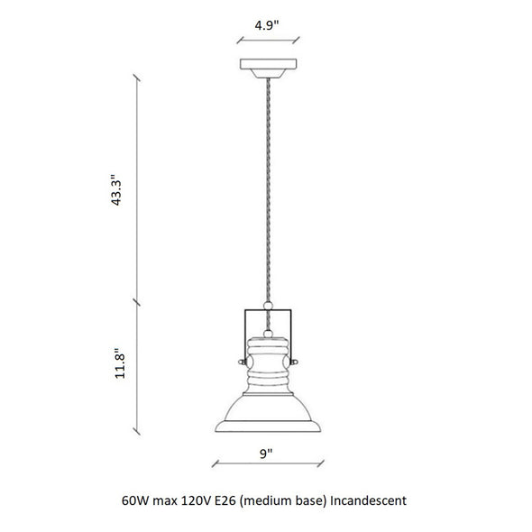 Retro Industrial Bracket Pendant Light