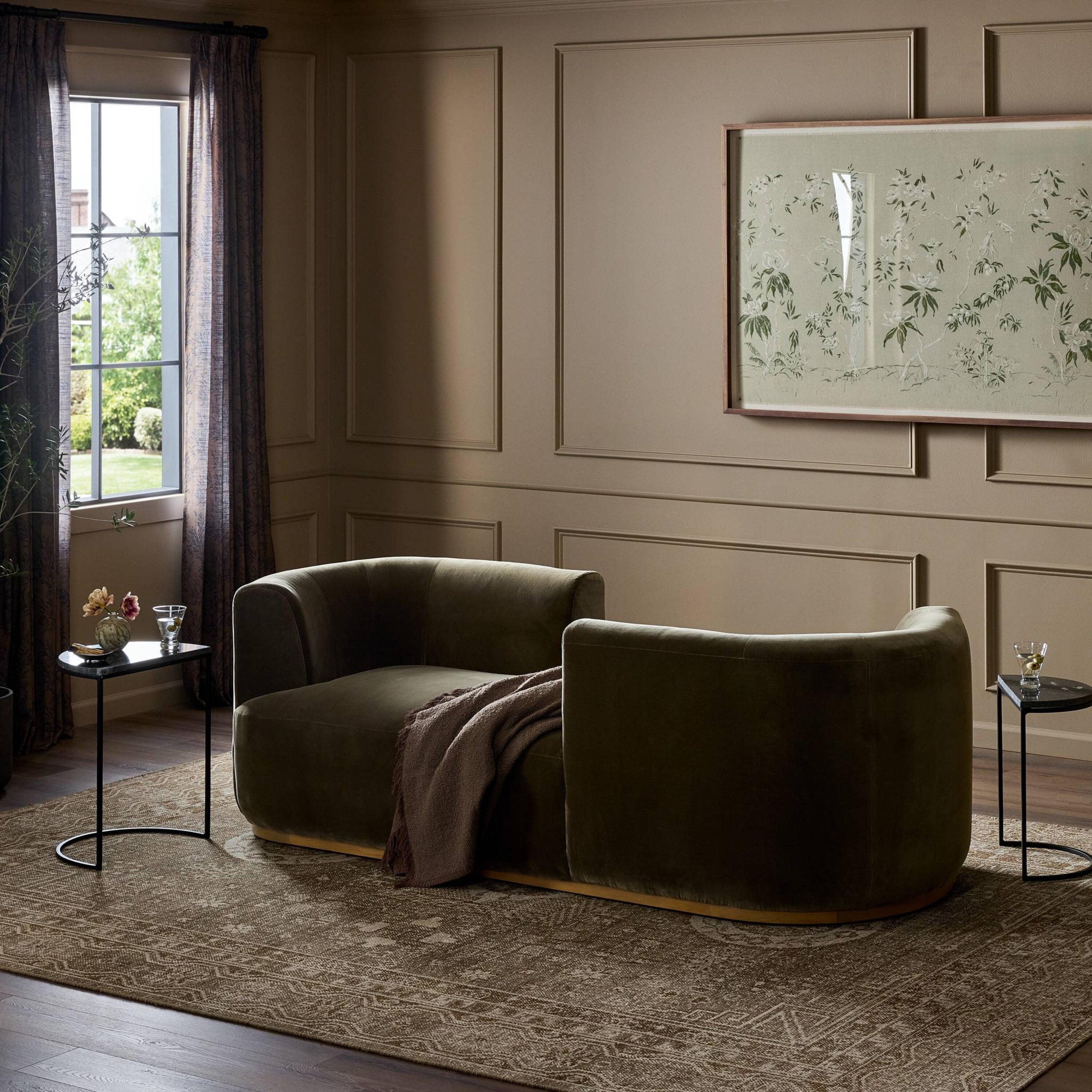 Four Hands Deandra Tete A Tete Chaise - 2Modern
