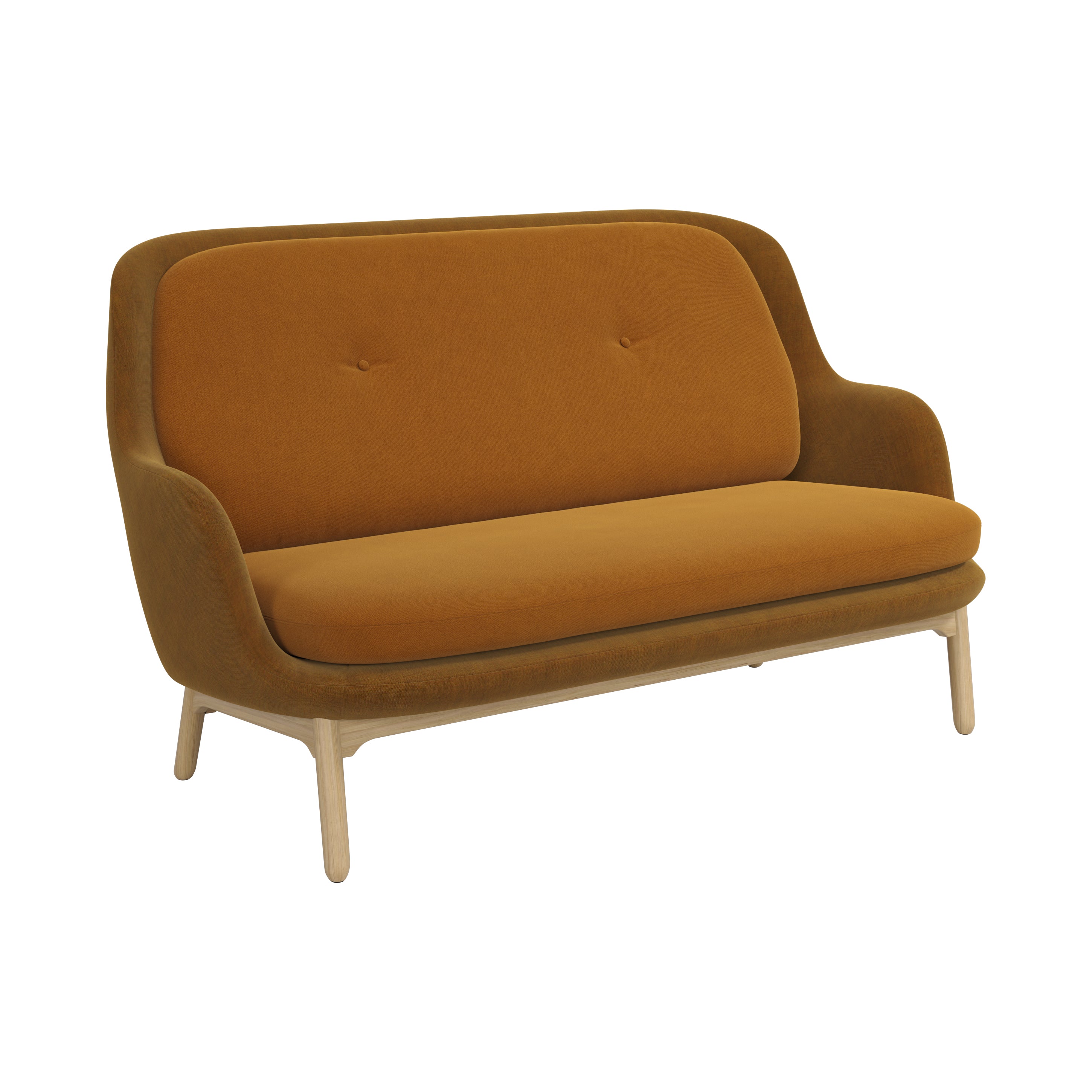 Fritz Hansen Fri 2-Seater Sofa with Wood Legs in Brown