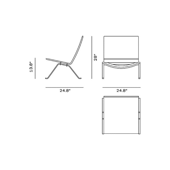 PK22 Leather Lounge Chair